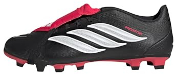 adidas Unisex Predator Club Fold-Over Tongue Firm Ground/Multi Ground Football Boots Shoes, Core Black/FTWR White/Lucid Red, 7.5 UK