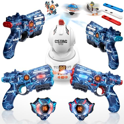 Kit laser VATOS rechargeable pistolet jouet 2 joueurs projecteur LED affichage numérique points 3 objectifs