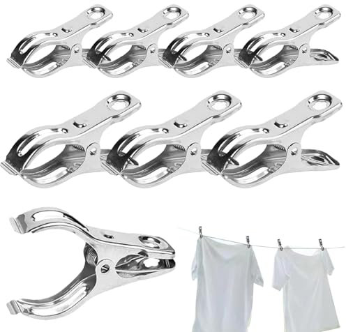 Gazocua Clip para plantas de acero inoxidable, pinzas de metal para jardín, clips de fijación de acero inoxidable para láminas de invernadero, se adapta a la mayoría, soportes y postes, para paños de