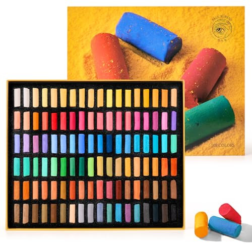 Paul Rubens Pastels doux, 108 couleurs vives, pigments fins, traits lisses, pastel fort pouvoir de coloration pour artistes, débutants, étudiants