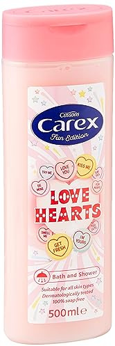 Carex Fun Editions Love Hearts Shower Gel, Cleans, Cares and Protects, Bulk Buy, Pack of 6 x 500 ml