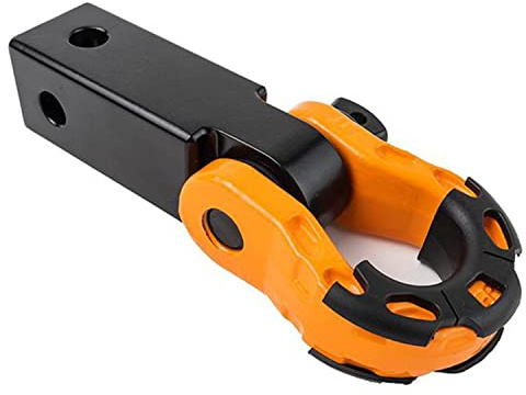 GearAmerica Aluminium 2x2 Anhängerkupplung & Mega Schäkel - 16T MBS, 8T WLL - für Heavy-Duty Abschleppen & Off-Road Recovery - inkl. Zubehör - Schwarz & Orange