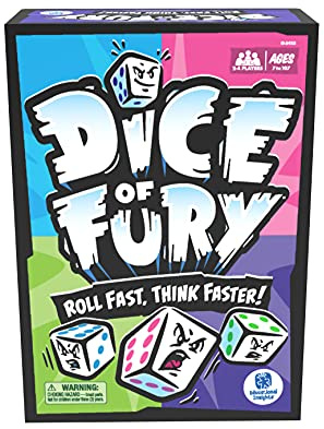 Educational Insights Dice of Fury - Family Board Games for Adults, Teens, and Kids, Dice Games for Family Game Night, Fast-Paced Table Top Party Game, Fun Group Play, Mental Math Activity