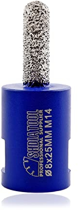 SHDIATOOL Diamond Mortar Raking Bits, 8mm x 25mm M14 Thread for Old Mortar,Blown,Damaged Bricks or Natural Stone Removal