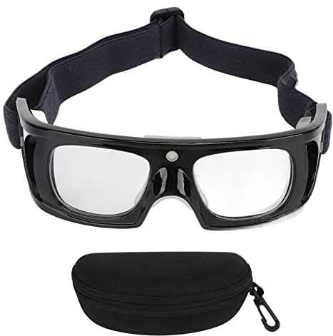 Topyond Occhiali Sportivi, Occhiali da Basket, Design Regolabile Gratuito, Montatura Curva, Materiale PC Resistente agli Urti, Occhiali Protettivi da Basket Per Bambini(Nero)