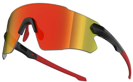 ER00 Lunettes de soleil de sport légères enveloppantes pour cyclisme, baseball, course à pied, pickleball, randonnée, trail, 115