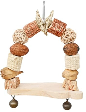 Pappagalli per pappagalli, altalena per pappagalli, giocattoli interattivi per gabbie per uccelli, altalene in legno, giocattoli per parrocchetti per cacatua, per gabbia per uccelli