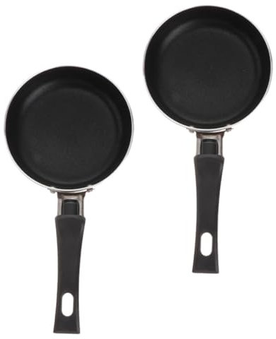 MAGICLULU 2pezzi Padella in Antiaderente Portatile Da Cucina Padella Piccola Per Uova e Colazione Mini Divisa Resistente e Per Uso Familiare