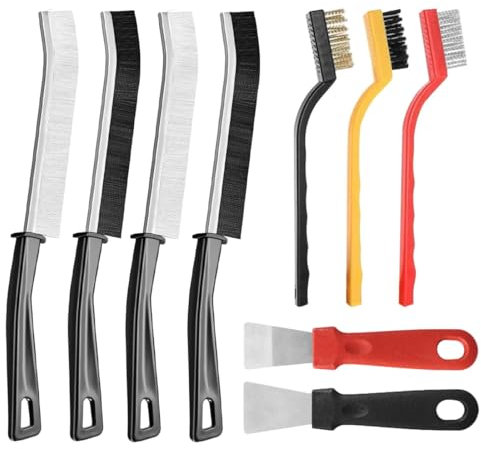 IKOPFLN Cepillo para limpieza de grietas, cepillo de limpieza multiusos, cepillo para limpieza de ducha, cepillo de cerdas duras para cocina, baño, huecos de puertas y ventanas, azulejos, paquete de 9