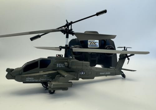 VATOS Ferngesteuerte Helikopter,2.4G RC Hubschrauber mit 2 Akkus & LED-Licht mit EIN-Knopf-Start & Höhenhaltefunktion,Military Serie RC Helikopter Indoor Spielzeug für Kinder oder Anfänger ab 8 Jahre