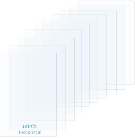 TIESOME 10 PCS Clear Acrylic Sheet, 6 x 4 x 0.08 inches Acrylic Panels Shatter Resistant Plastic Sheet High Transparency Glass Replacement Picture Frame Board for Craft Windows Frame DIY Display