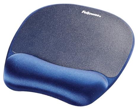 Fellowes Everyday Mousepad with Wrist Support - Ergonomic Mousepad for Computer Laptop - Blue