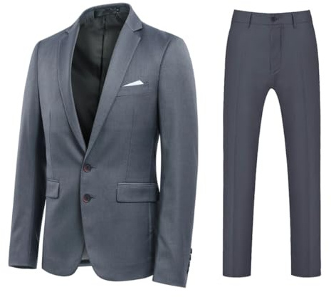 YOUTHUP Costume Homme 2 Pièces Slim Fit 2 Boutons Mariage Affaires