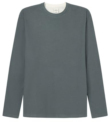 SPRINGFIELD New Mini Wafle Double Neck Plain L/S T-Shirt Camiseta Lisa Hombre