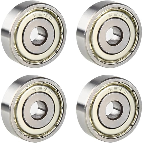FHRYNA 4 Pezzi Cuscinetti a Sfere 608ZZ per Skateboard, Longboard, Pattini a Rotelle, Dimensioni 8x22x7 mm, Doppia Schermatura, Alta Velocità