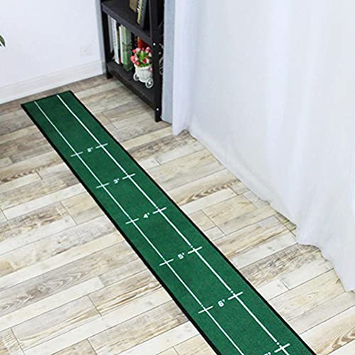Annadue Indoor Putting Practice Blanket, 9.2x1.0ft Golf Mat with TPR Base – Foldable Green Turf for Short Game, Office, Backyard & Party Use – Portable with Guide Lines & Distance Markers