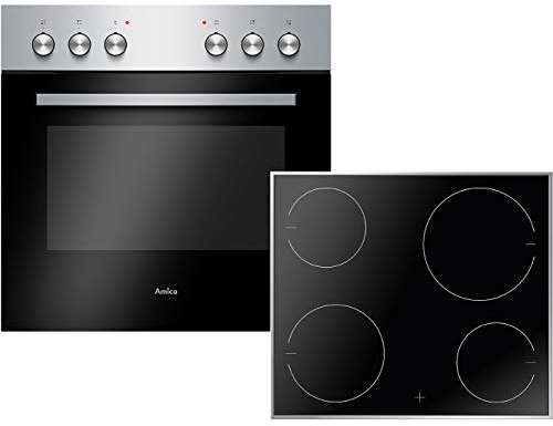 Einbauherd Set | Backofen mit Grill und Umluft | Rahmenloses Glaskeramik Kochfeld | Steam Clean (EHC 933 021 E)