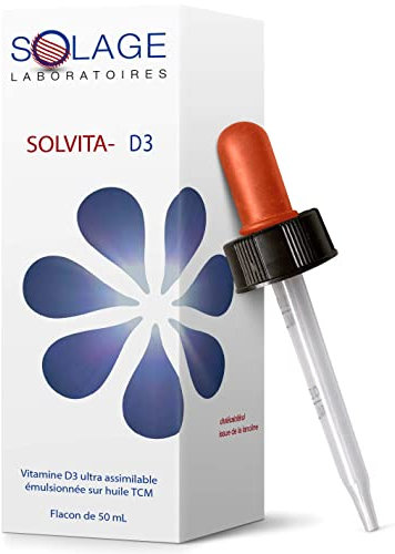 Vitamine D3 Liquide Haute Absorption - Cure 160 jours à 2000 UI - 50 mL Cholécalciférol et Huile de Coco avec Pipette - Enfants et Adultes - Laboratoire Français Solage