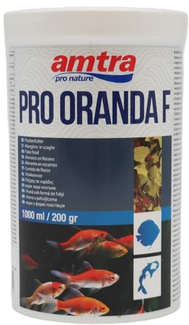 Amtra Pro Oranda Flake 1000 ml - Mangime completo in scaglie per pesci rossi, Orifiamma e affini, per acqua dolce e salata