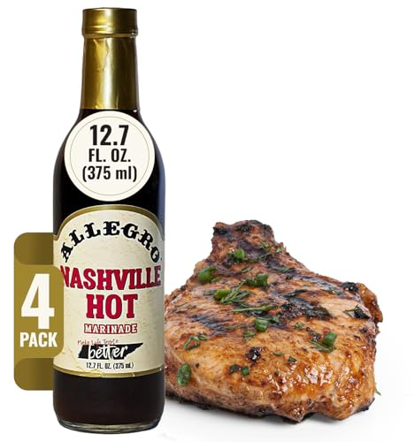 ALLEGRO - The Marinate Everything Marinades | Perfect Marinades for Meat & Veggies | Marinade for Grilling, Roasting & Cooking | Kosher & Gluten Free | 12.7 Oz (Pack of 4) - Nashville Hot
