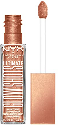 NYX Professional Makeup Flüssiger Lidschatten, 12 Stunden haltbar, Nicht flockend & kein Fallout, Mit Vitamin C, Ultimate Glow Shots, Twisted Tangerine