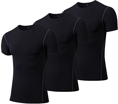 3 Pack Boys Compression Shirts Kids Quick Dry Sports Undershirts Short Sleeve Base Layer Tee Tops