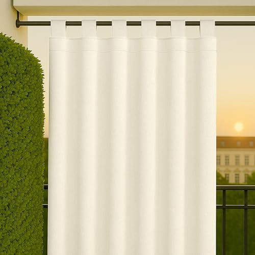 Byour3 - Toldos Exterior con Transeúntes A Caída Impermeable Anti-Moho Cortinas Gazebo Opaca Parasoles Laterales con Ojales Hecho de Tela Protección UV Balcon Terraza (Marfil, A.155 x 285 L.)