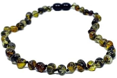 Amberistan Antique Color Amber Necklace for Women - HandMade Baltic Jewelry for Adult - 18 inch - 100% Genuine Beads(Antique)
