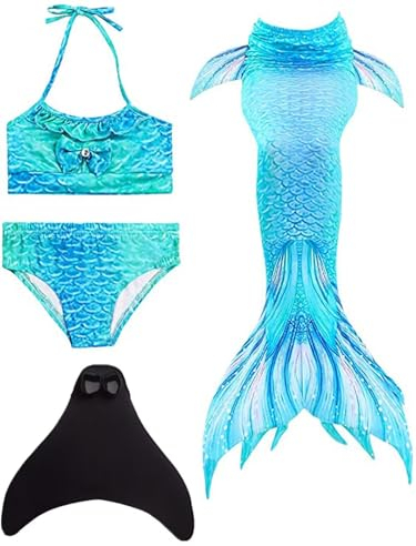 SPEEDEVE Mädchen Meerjungfrauenschwanz mit Meerjungfrau Flosse Badebekleidung,DH06,140