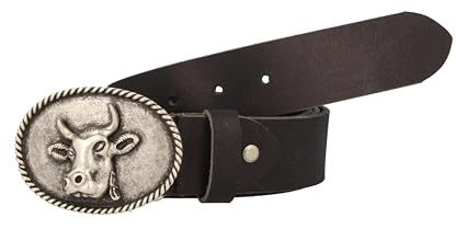 MGM Cintura Tradizionale con Mucca, Nero, 95 cm Unisex-Adulto