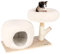 VOSS.PET Flauschiges Katzenhaus Mary 42cm, Premium Kratzbaum mit Naturholz vom Tanoak Baum, Kletterbaum mit Echtholzstamm
