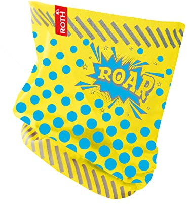 ROTH ReflActions - Schal/Loop reflektierend - 360 Grad umlaufender Reflektor bietet Schutz für Kinder - Motiv: roar