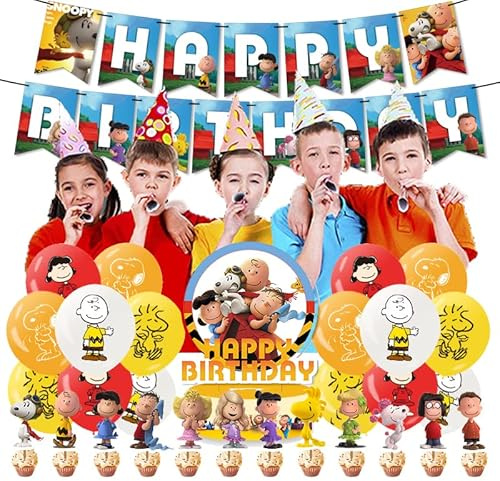 Décoration de Fête d'Anniversaire Ballons de Fête Banderole Joyeux Anniversaire Déco Gâteau Anniversaire Ballon Anniversaire Anniversaire Decoration