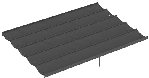 Outsunny Toile de Toit pour pergola tonnelle rétractable de 4 x 3 m - Toile Uniquement 350 x 260 cm Gris foncé