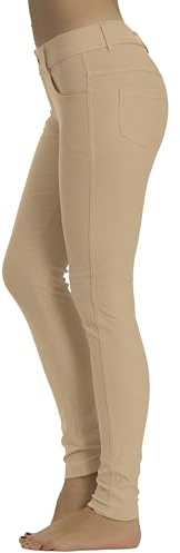 Prolific Health Women's Jean Look Jeggings Tights Yoga Many Colors Spandex Leggings Pants S-XXL (X-Small, Beige)