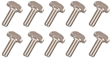 QUARKZMAN M8x20mm T-Slot Drop-In Goujon Coulissant Vis Boulon x 10pcs Carbone Acier Métrique Marteau Tête Boulon pour 40 Série Aluminium Extrusions Argenté