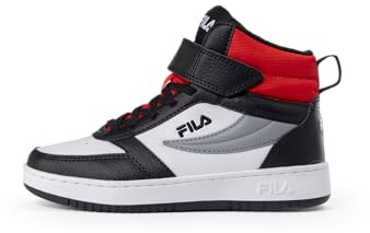 FILA FILA REGA NF Mid Velcro Kids, Basket, White-Black-Fila Red,