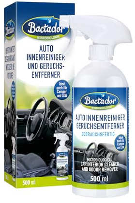 Bactador Car Interior Cleaner and Odour Remover Spray 500 ml - Microbiological car interior cleaner & odour remover - Reliable for pet odours - Material friendly