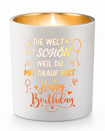 CadeauJoie Geburtstagsgeschenk für Frauen, Geschenke für Frauen, Lavendel Flammenduftkerze Geburtstag Geschenk für Freundin Mama Frau Oma Schwester Tochter, Beste Freundin Geburtstag Geschenk