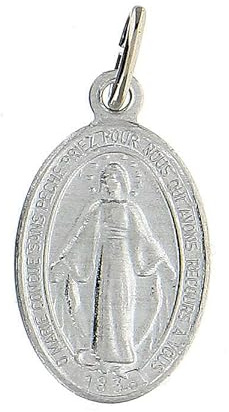 Holyart Medaglie 100 PZ Confezione Madonna Miracolosa Francese 1,8 cm Alluminio