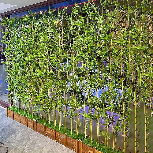 LYDZT Planta de bambú Artificial Adornos de árbol Artificial para Interiores con Base de Madera, Adornos de simulación de Relieve para Restaurante/Piscina/SPA, mampara de privacidad para el hogar