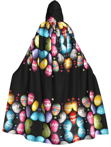WHJWZY Oeufs de Pâques saupoudrés d'amour Image aldult Halloween Cape à capuche pour homme et femme Utilisé pour les fêtes de fin d'année