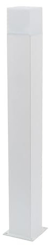 Dopa Dopastore Lampione Palo da Terra Attacco E27 Design Cilindro Quadrato Portalampada Moderno Alluminio Altezza 74CM da Esterno (Bianco)