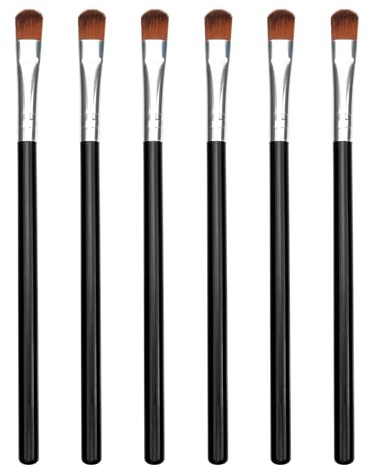 Qiuyan 6 PCS Little Make up Eyeshadow Brushes with Soft Synthetic Hairs, Flat Rounded Concealer Brush Eye Shadow Blending Brush for Concealer, Eyeshadow, Lipstick