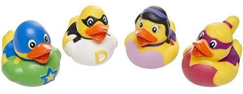 Schnooridoo 4 x Hero Badeenten Duck Superhelden Gummiente Ente Badewanne Spielzeug Kinder Pool