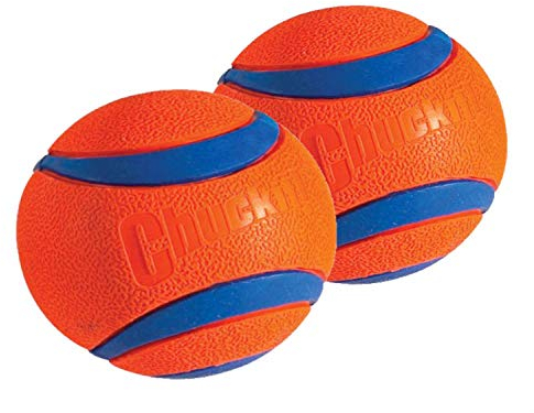 Chuckit! Ultra Ball Hundespielzeug-Ball, langlebig, Gummi, hohe Sprungkraft, schwimmend, Chuck It Launcher, kompatible Spielzeugbälle für Hunde, 2 Stück, groß