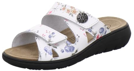 AFS-Schuhe 2808 - Pantuflas cómodas para mujer de cuero, zapatillas de trabajo prácticas con plantilla intercambiable, cómodas zapatillas de estar por casa, 38 EU