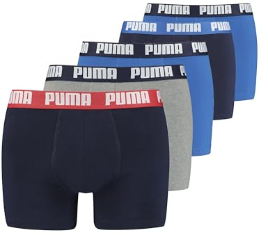 PUMA Boxer, Biancheria Intima Uomo, Blu/Grigio, XXL