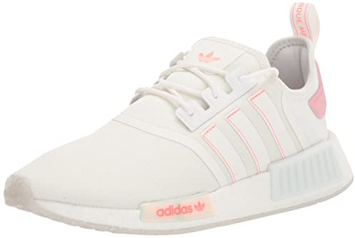 Adidas Damen NMD R1 Schuhe, Weiß/Weiß/Säurerot, 39 EU