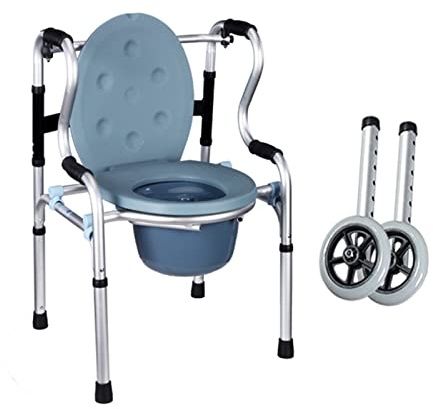 Walker för äldre med 2 hjul och toalett hopfällbar rollator Lätt aluminiumlegering Höjdjusterbar Kan användas inomhus och utomhus